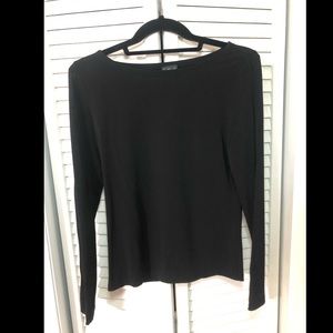 Black cutout long sleeve blouse